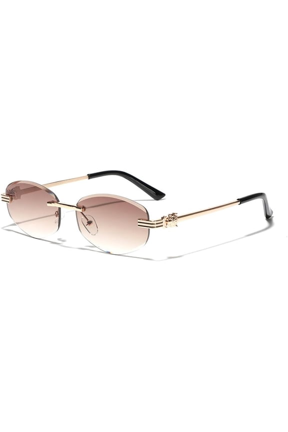 Rimless Sunglasses Women Rectangle Gradient Eyeglasses Men