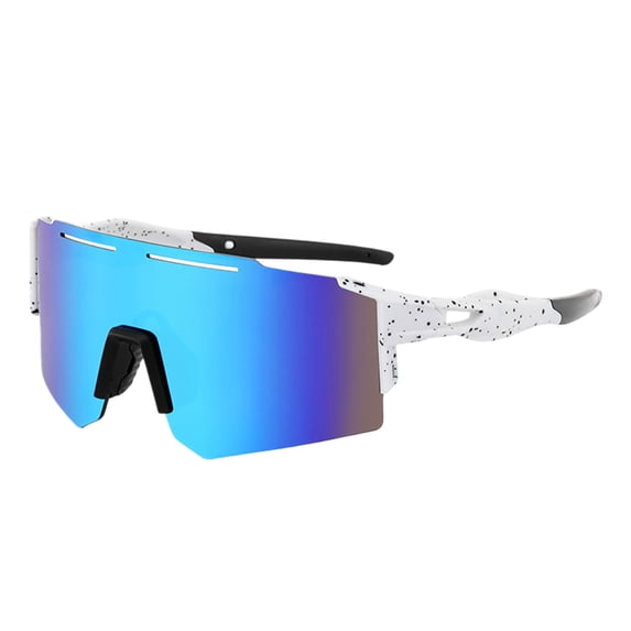 Rimless Windproof Outdoor Cycling Sunglasses 5.9 Inch UV Protection Lightweight Sports Shield Eyewear for Unisex Running Driving Hiking Blue