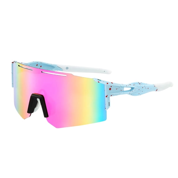 Rimless Windproof Outdoor Cycling Sunglasses 5.9 Inch UV Protection Lightweight Sports Shield Eyewear for Unisex Running Driving Hiking Pink1