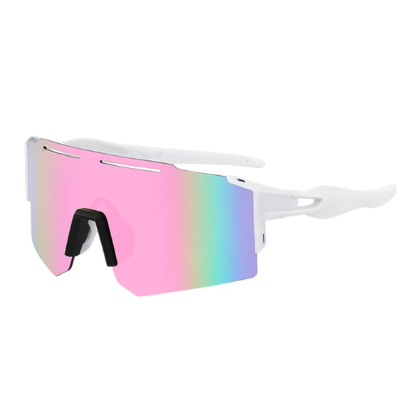 Rimless Windproof Outdoor Cycling Sunglasses 5.9 Inch UV Protection Lightweight Sports Shield Eyewear for Unisex Running Driving Hiking Pink2