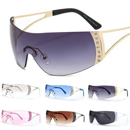百貨店福袋 Y2K Sunglasses For Women Men Fashion Shield Rimless Wrap 小物