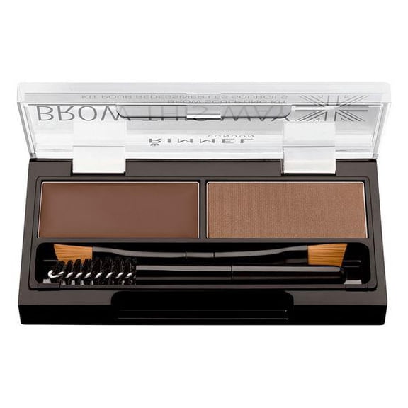 Rimmel London Brow This Way Brow Sculpting Kit, Dark Brown