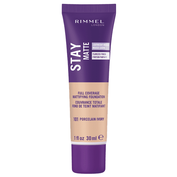 Rimmel London Stay Matte Liquid Mousse, 101 Porcelain Ivory, 1oz