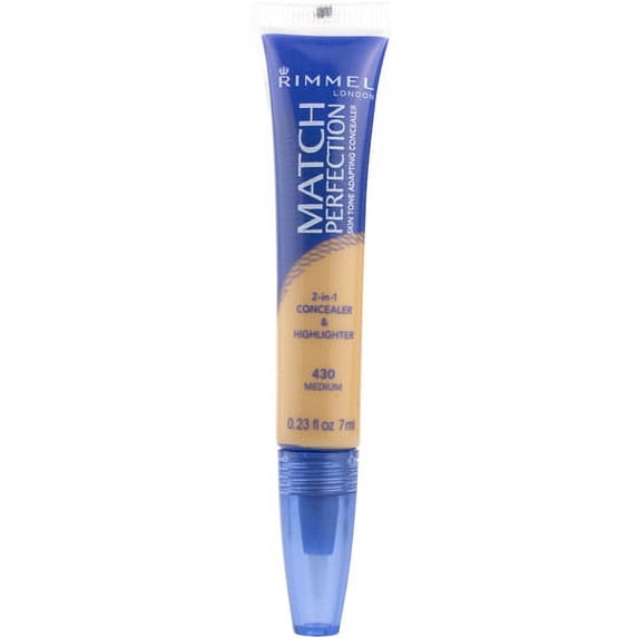 Rimmel Match Perfection 2-In-1 Concealer And Highlighter, Light Medium, 0.23 fl oz