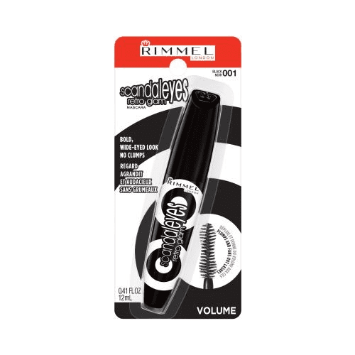 Rimmel Scandaleyes Retro Glam Mascara, Black, 0.41 Fl Oz, Pack of 2