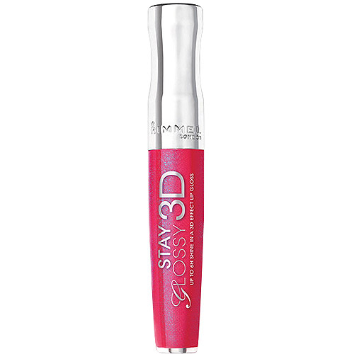 Rimmel Stay Glossy 3D Lip Gloss, Red Carpet Glam, 0.18 oz