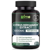 Rimo Nutrition Citrus Bergamot Supplement Lab Tested 1000mg per Serving Vegan Non GMO Cholesterol Support 120 Capsules