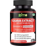 Rimo Nutrition Lab Tested Guava Leaf Extract Capsules with Bitter Melon 120 Capsules NON GOM, Vegan, 1000mg Per Serving | For Men & Women