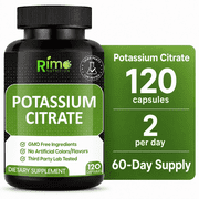 Rimo Nutrition Potassium Citrate Supplement No Additives 120 Servings