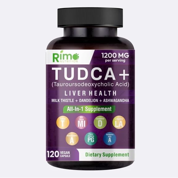 Rimo Nutrition TUDCA+ Liver Health Supplement 1200 mg per Serving Vegan Non-GMO 120 Count