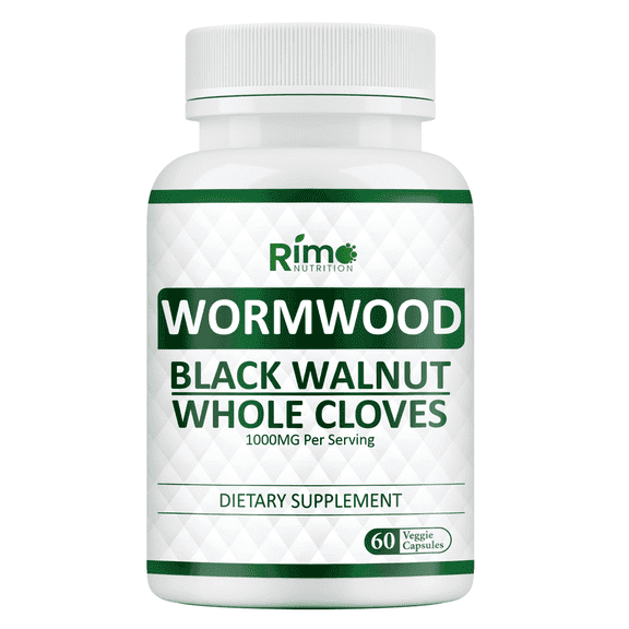Rimo Nutrition Wormwood Black Walnut Clove Supplement Cleanse Detox for Gut Health 60 Capsules
