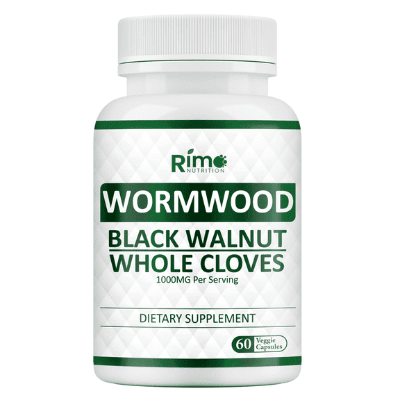 Rimo Nutrition Wormwood Black Walnut Clove Supplement Cleanse Detox for Gut Health 60 Capsules
