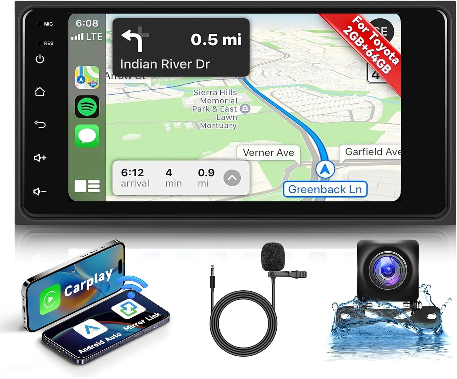 9" Android Car Stereo For Toyota Fortuner/Hilux 2005-2014 - Wireless CarPlay, Android Auto, GPS, Backup Camera