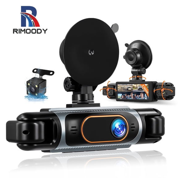 Rimoody 360 Degree View Dash Cam for Cars,4 Channel Dash Cam Car Camera Front and Rear Inside Left Right,3.16” Dashcam with Night Vision,Loop Recording,24H Parking Mode Monitor,Reverse View
