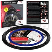 Rimpro-Tec Wheel Bands Rim Protectors for Cars Wheels - Protection and Style - Automotive Exterior Accessories - Black Track/dark Blue Pinstripe Fit from a 12" to 22  Trim for Rims - Set of Wheels