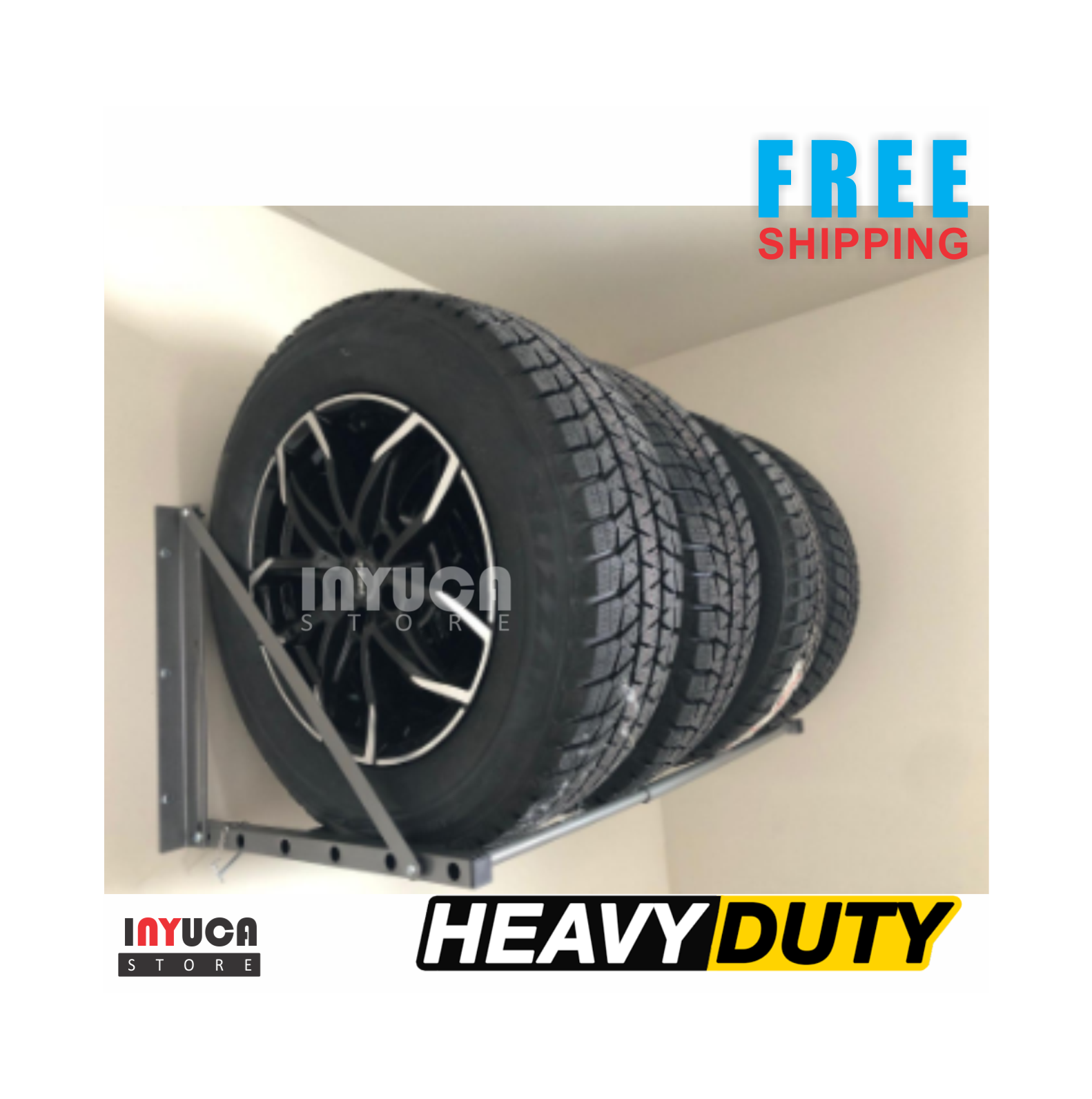 Rims Tire Rack Wheel Holder Wall Mounted Foldable Garage Spare Tires