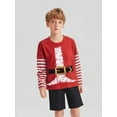 thumbnail image 1 of Rimyaw Boys Christmas Tees Shirts Santa Graphic Long Sleeve Cotton Tops 6T, 1 of 8