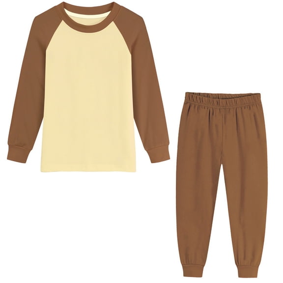 Rimyaw Boys Girls Pajamas Sets Kids 2-Piece Sleepwear Cotton Raglan Long Sleeve Casual Clothes 6T
