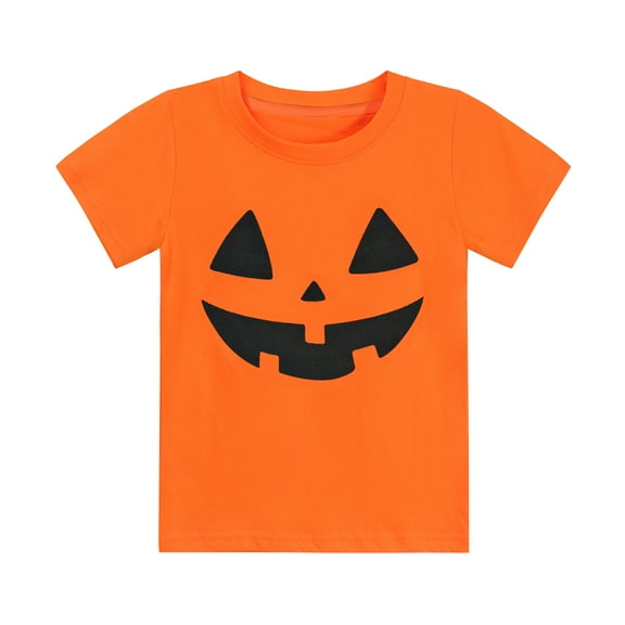 Rimyaw Boys Halloween Tee Shirts Toddler Pumpkin Graphic Short Sleeve Tops 3T