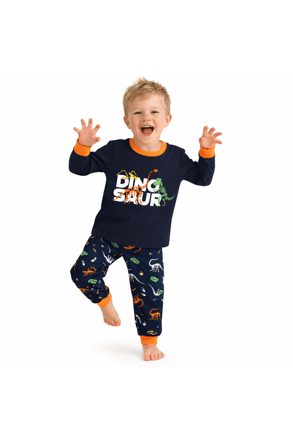 Boys Pajamas Sets Dinosaur 2-Piece Cotton Sleepwear Kids Long Casual Pjs Clothes 6T