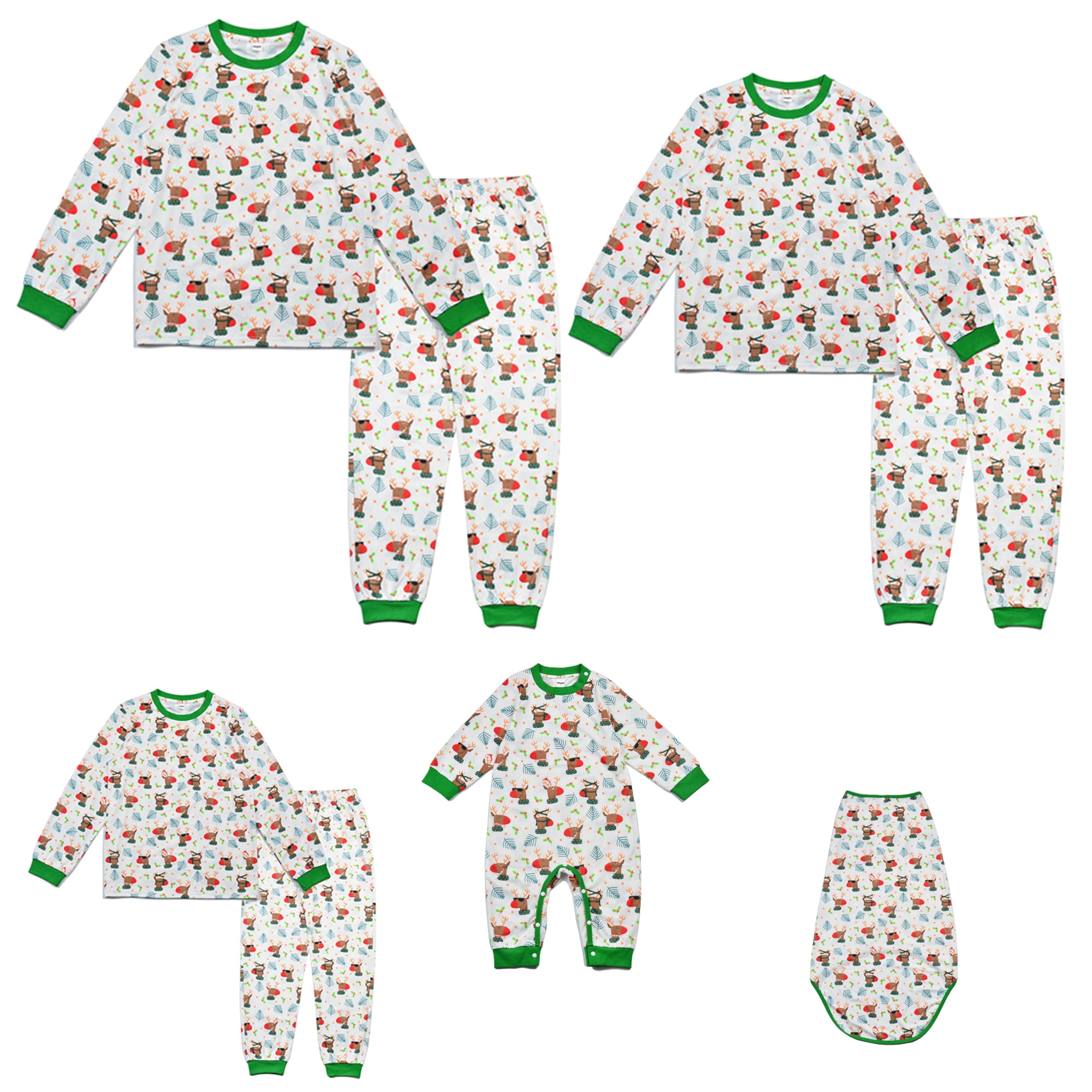 Rimyaw Family Matching Christmas Pajamas Sets Dogs Graphic Casual