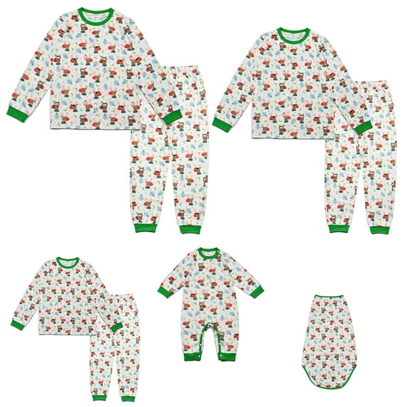 Rimyaw Family Matching Christmas Pajamas Sets Womens Graphic Sleepwear Set Casual Pjs Clothes 3XL