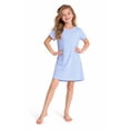 thumbnail image 1 of Rimyaw Girls Cotton Nightgowns Blue Stripe Sleep Dresses Sleepwear Clothes Size 5-6, 1 of 6