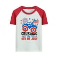 thumbnail image 1 of Rimyaw Patriotic Raglan Kids' Car Graphic Red Sleeve T-Shirt, 4T, 1 of 7