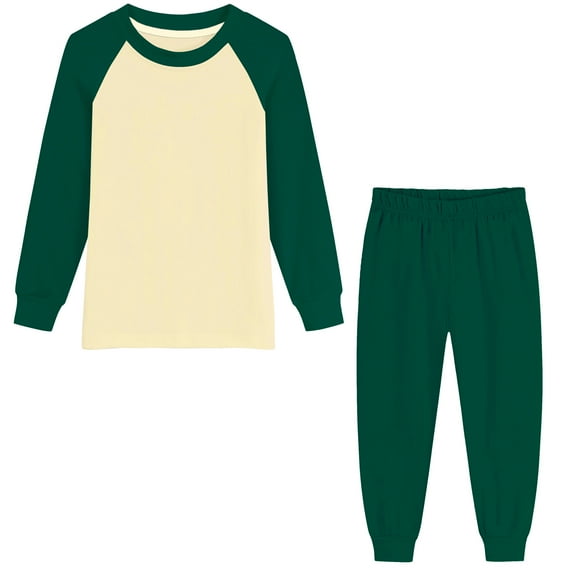 Rimyaw Toddler Boys Girls Pajamas Sets Kids 2-Piece Sleepwear Cotton Raglan Long Sleeve Casual Clothes 3T