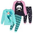 thumbnail image 1 of Rimyaw Toddler Girls Pajamas 4pcs Graphic Mermaid Panda Sleepwear Sets Kids Cotton PJS Clothes 5T, 1 of 9