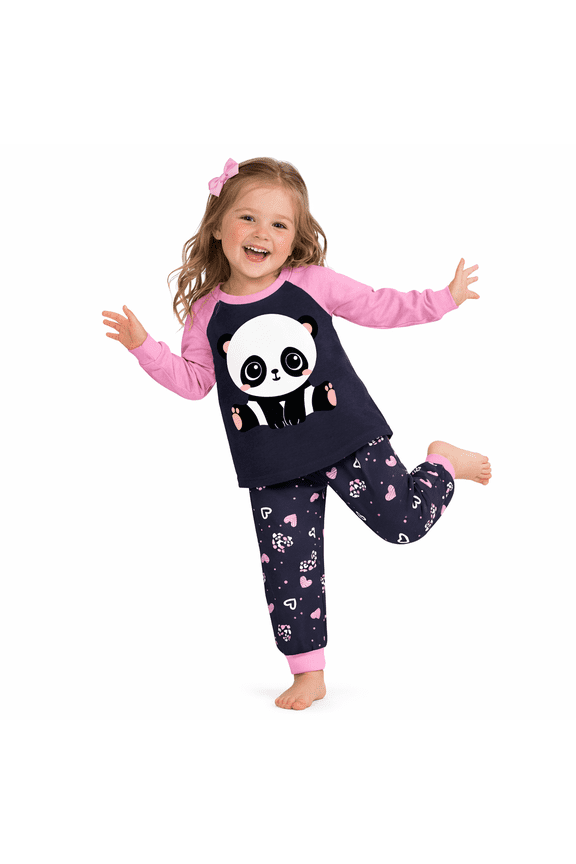 Toddler Girls Pajamas Sets Panda Long Sleeve Cotton Shirts & Pants Sleepwear PJS Set 3T