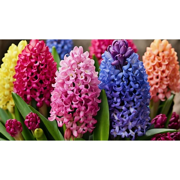 Rinbow Hyacinth Bulbs for Growing - Amazing Early Blooms with Vibrant Colors (4 Bulbs)