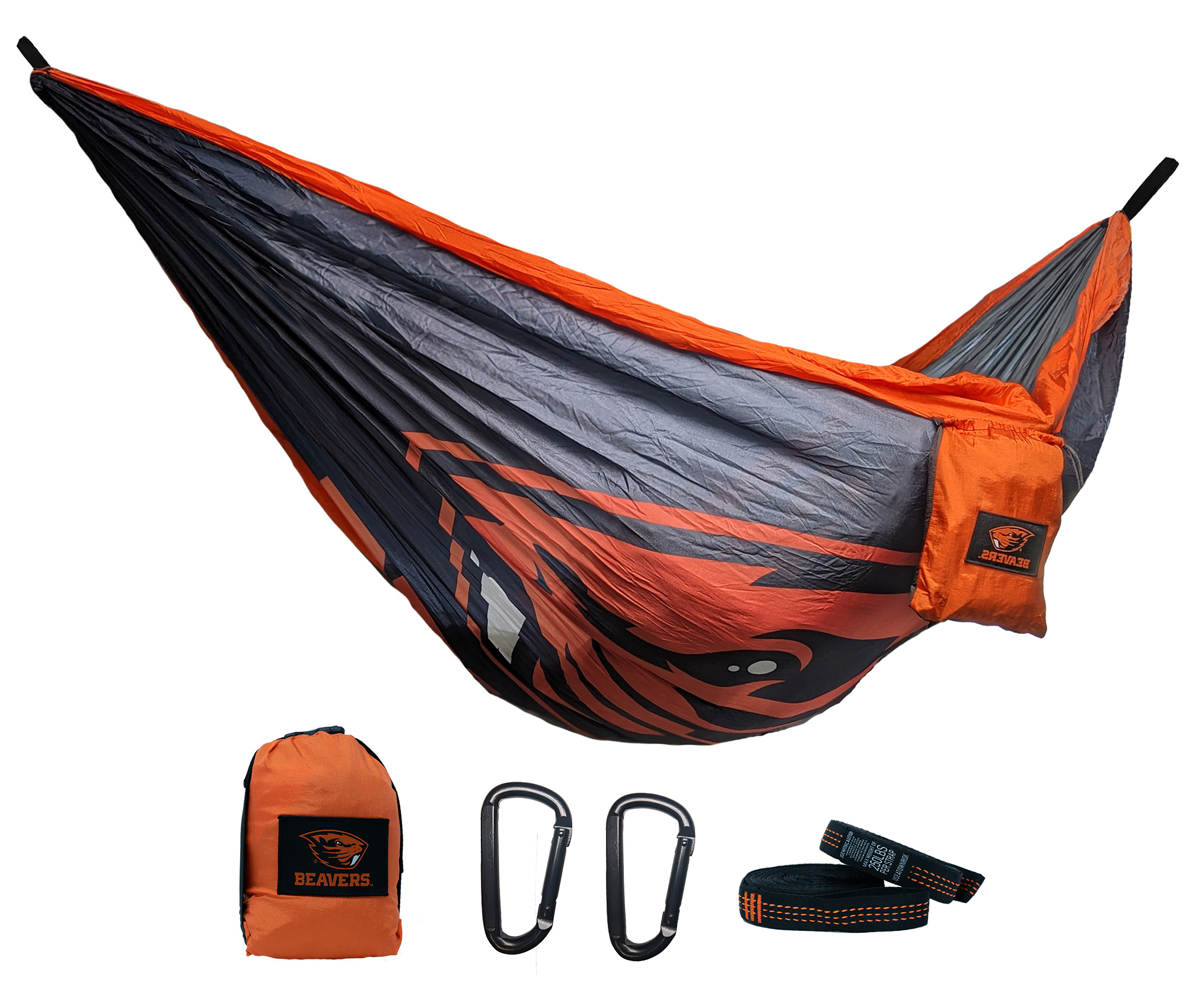 Rincon Official Oregon Beavers Hammock - Portable Hammock Single or Double Hammock, Indoor & Outdoor w/Tree Straps Camping Hammock
