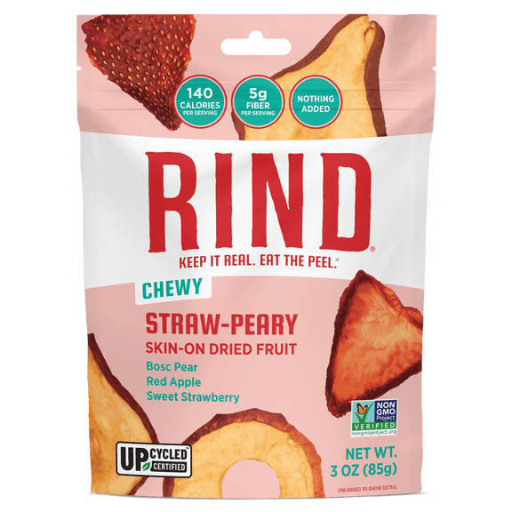 Rind Snacks Skin-On Dried Fruit Straw-Peary - 3 oz Pack of 4