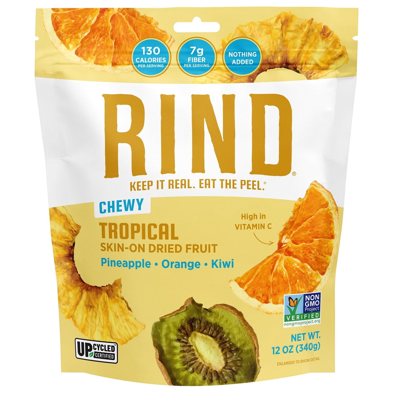 Skin Rinds RIND Snacks Dried Tropical Fruit, 12 Ounce with Skin-On Slices ...
