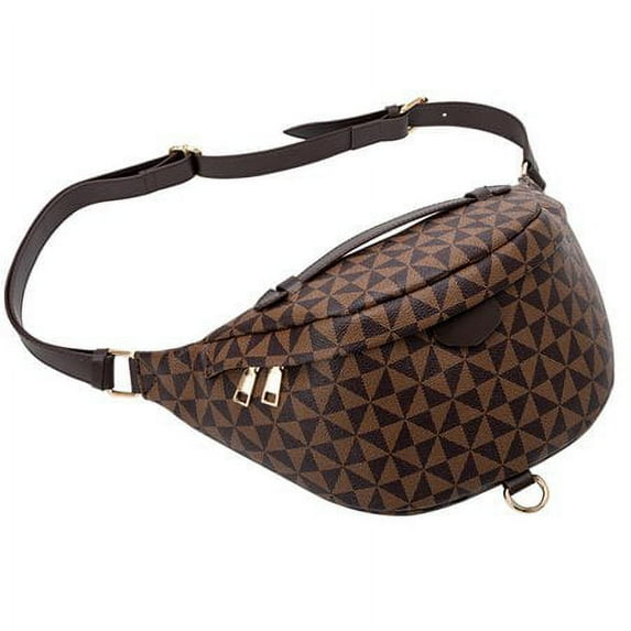 Rinder Women/Men Checkered Belt Bags Fanny Pack Women Crossbody Fanny Pack Waist Bags,Bum Bags Sling Fashion Pouch Pocket Travel Sport Checkered,Brown