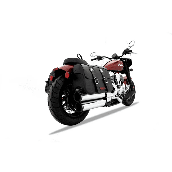 Rinehart Racing Indian Chief Chrome 4" Motopro Slip On Mufflers with Black End Caps 500-1500