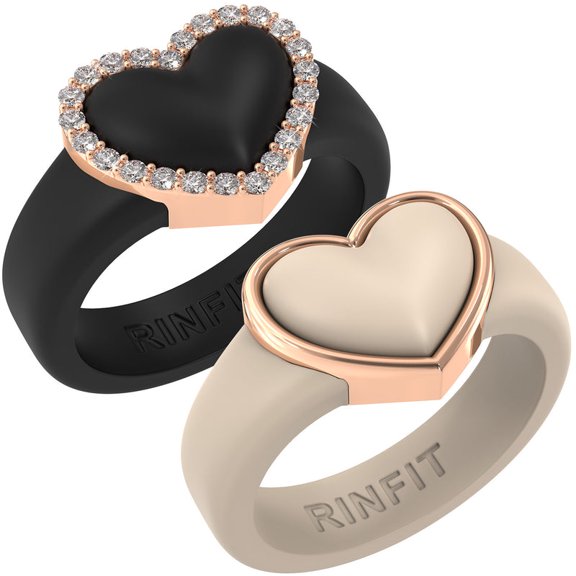 Rinfit Silicone Rings – Heart Collection- 2 Rings Set | U.S. Patent Pending Design
