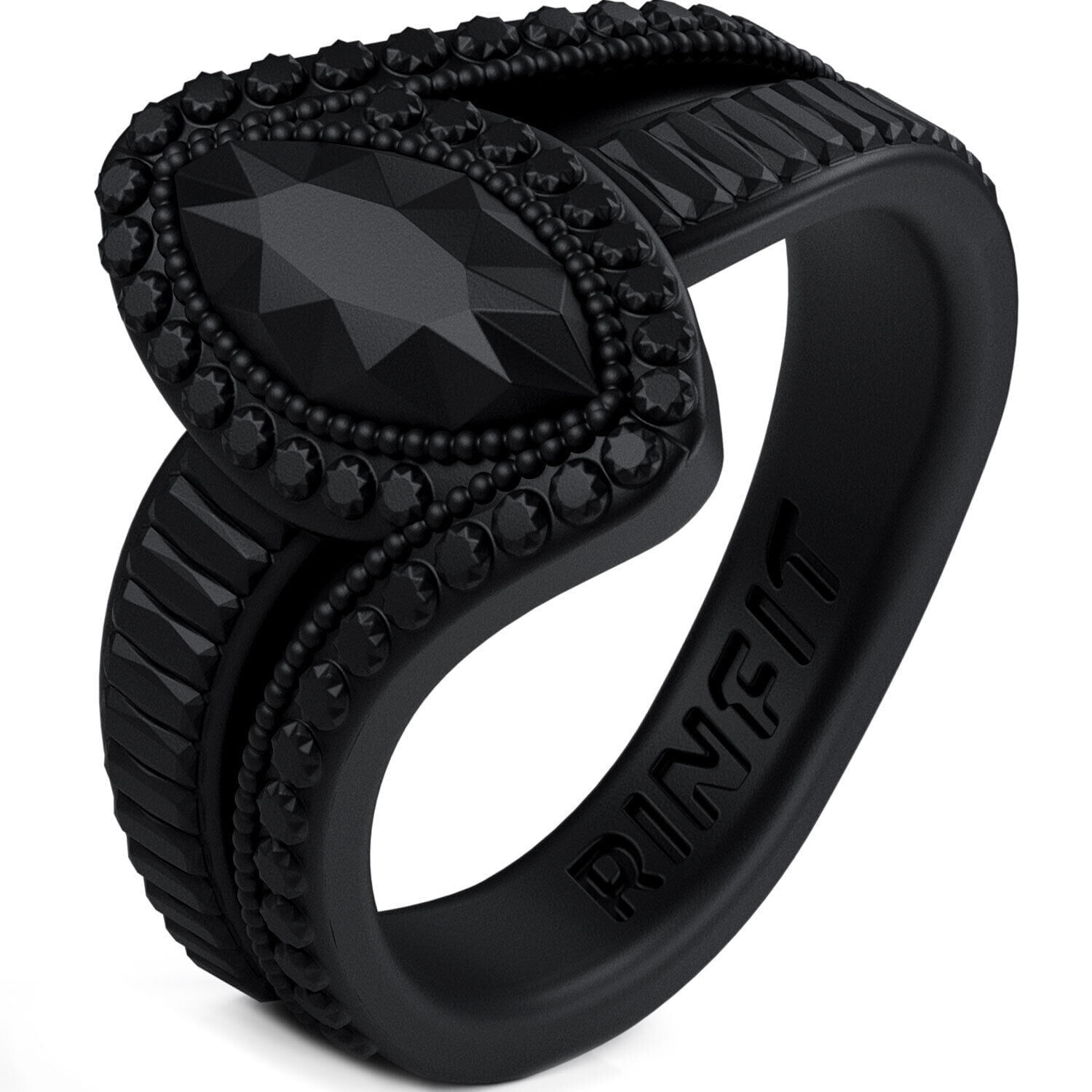 Rinfit Silicone Rings - Wedding Rubber Rings For Women - Marquise Diamond