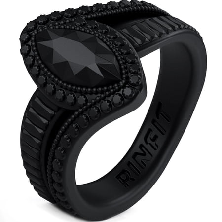 Rinfit Silicone Rings - Wedding Rubber Rings For Women - Marquise Diamond
