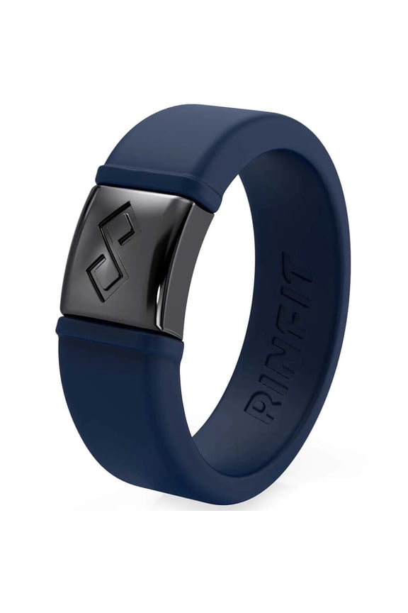 Silicone Rings for Men - Male Rubber Wedding Bands - Metal Infinity Collection