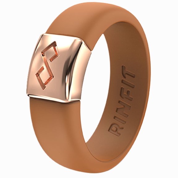 Rinfit Silicone Rings for Women - Female Rubber Wedding Bands - Metal Infinity Collection