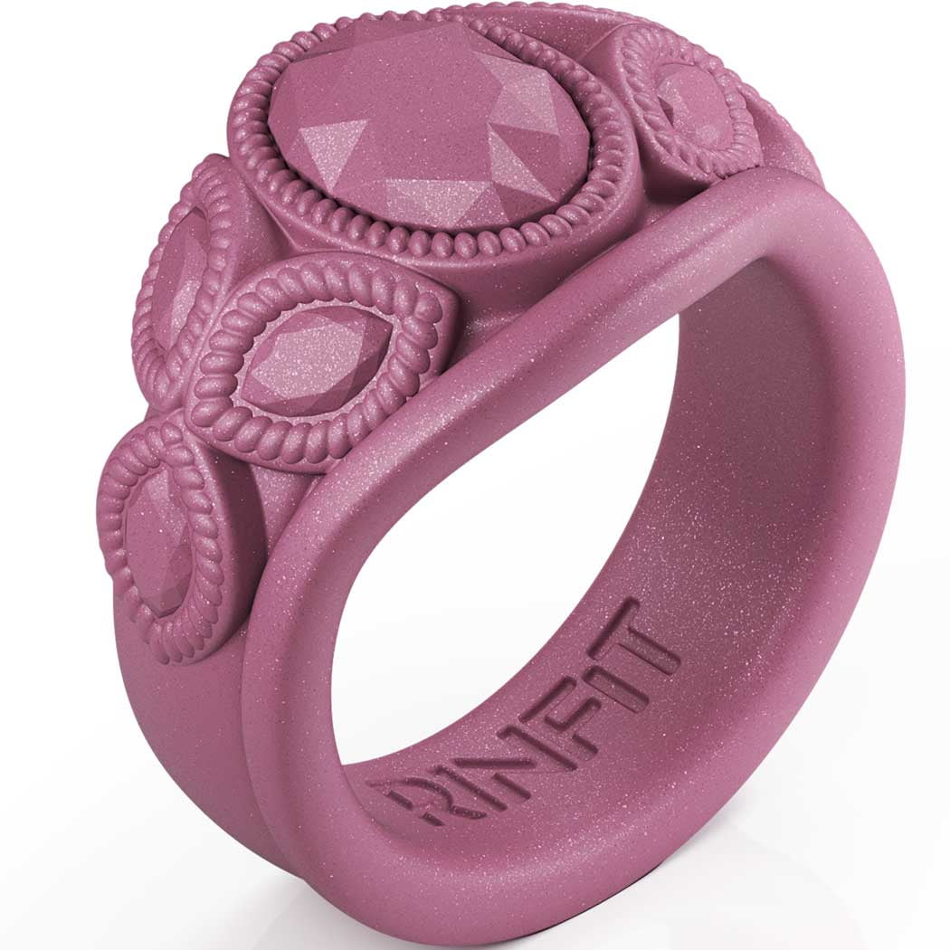Rinfit Wedding Ring Protector for Working Out - Silicone Rubber Ring Cover Protector Set of Two: 4mm and 9mm, Adult Unisex, Pink