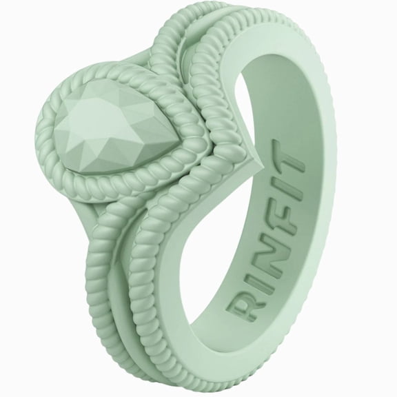 Rinfit Silicone Rings for Women - Female Wedding Rubber Bands - Pear Diamond Collection