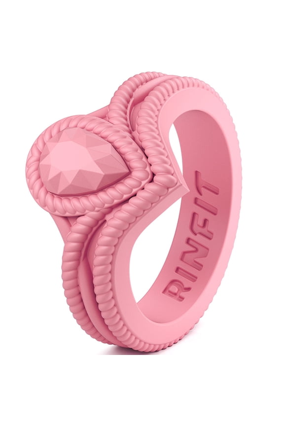 Silicone Rings for Women - Female Wedding Rubber Bands - Pear Diamond Collection