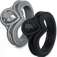 thumbnail image 1 of Rinfit Silicone Rings for Women - Female Wedding Rubber Bands - Pear Diamond Metallic Collection - 2 Rings Pack, 1 of 10