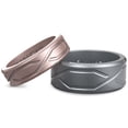 thumbnail image 1 of Rinfit Silicone Rings for Women & Men - Couple Sets Rubber Wedding Bands - 4Love Collections, Silver & Rose Gold, 1 of 8