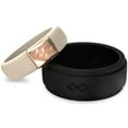 thumbnail image 1 of Rinfit Silicone Rings for Women & Men - Couple Sets Rubber Wedding Bands - Black, Nude&Rose Gold, 1 of 8