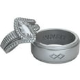 thumbnail image 1 of Rinfit Silicone Rings for Women & Men - Couple Sets Rubber Wedding Bands - Infinity & Diamond Marquise Silver, 1 of 10