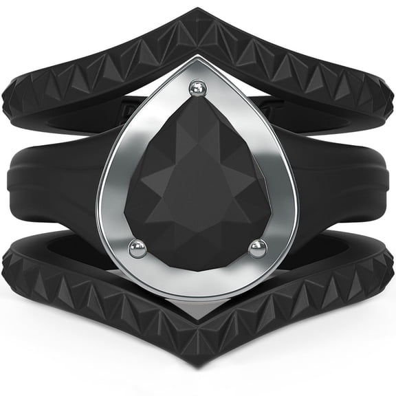 Rinfit Silicone Rings for Women - Metal-Framed with 2 Stackable Rings - Silicone Rings Wedding Bands Women